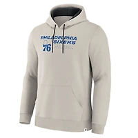 Men's Fanatics Off White Philadelphia 76ers Crossover Collection Blocked Shot Premium Pullover Hoodie