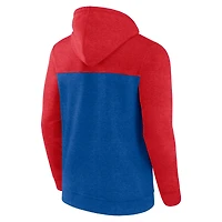 Sweat à capuche entièrement zippé pour hommes Fanatics Royal/Red Philadelphia 76ers Big & Tall Down and Distance