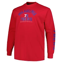 Ensemble t-shirt à manches courtes et longues Fanatics Royal/Red Philadelphia 76ers pour hommes Big & Tall
