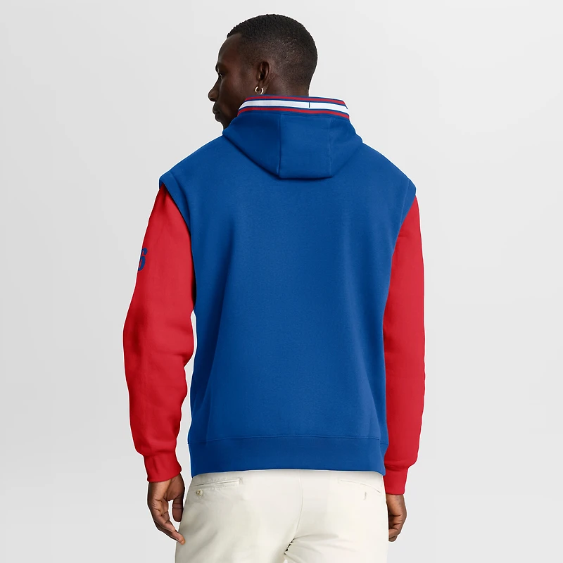 Men's Fanatics Royal/Red Philadelphia 76ers Half Court Shot Clock Fastbreak Hoodie