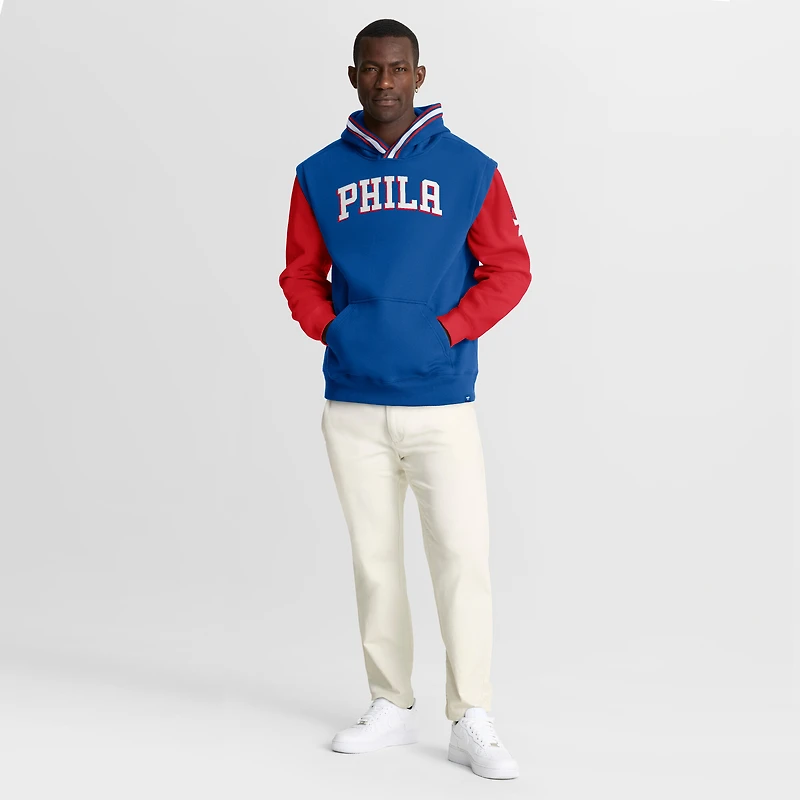 Sweat à capuche Fanatics Royal/Red Philadelphia 76ers Half Court Shot Clock Fastbreak pour homme