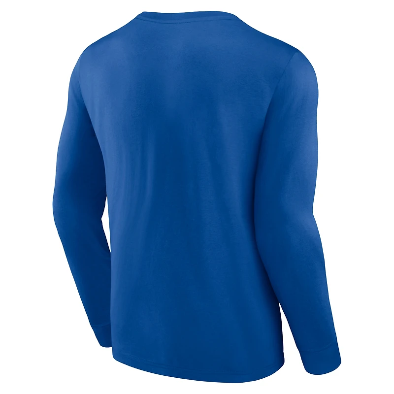 T-shirt à manches longues Fanatics Royal Philadelphia 76ers Baseline pour hommes