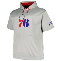 Sweat à capuche avec logo Fanatics Silver Philadelphia 76ers Big & Tall pour hommes