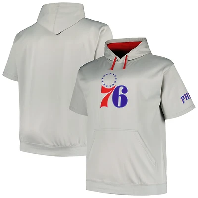 Sweat à capuche avec logo Fanatics Silver Philadelphia 76ers Big & Tall pour hommes