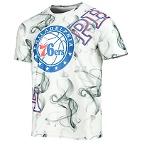 Men's FISLL White/Black Philadelphia 76ers Asymmetric Bold Smoke T-Shirt