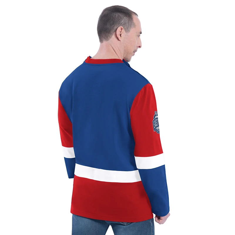 Haut de rugby adaptatif à manches longues G-III Sports by Carl Banks Royal Philadelphia 76ers pour homme
