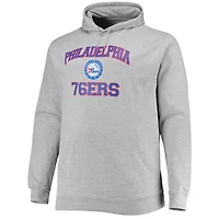 Men's Heathered Gray Philadelphia 76ers Big & Tall Heart Soul Pullover Hoodie