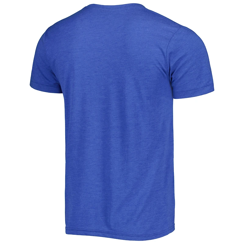 Hommage Joel Embiid Royal Philadelphia 76ers Caricature T-shirt triple mélange pour homme