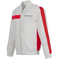 Men's JH Design White Philadelphia 76ers 2022/23 City Edition Full-Zip Nylon Bomber Jacket