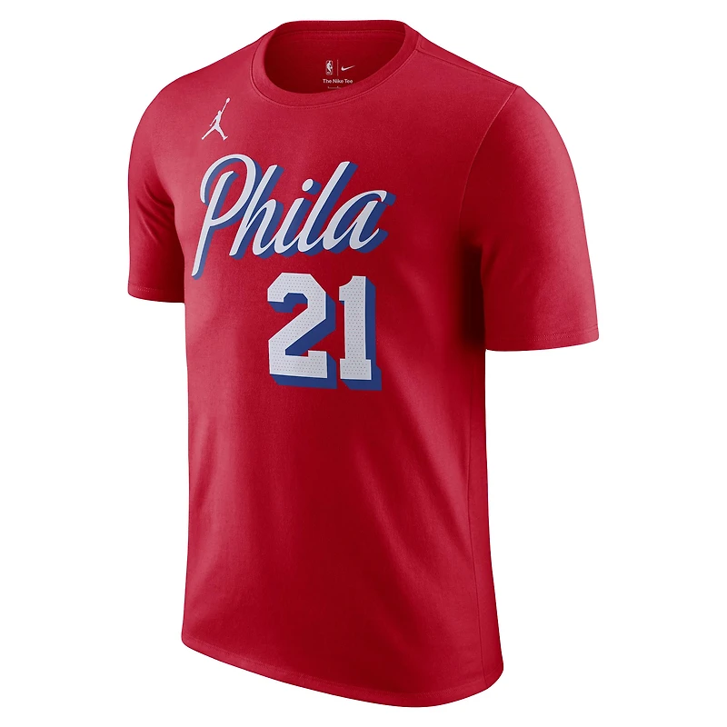 T-shirt avec nom et numéro Jordan Brand Joel Embiid Philadelphia 76ers 2022/23 Statement Edition pour homme
