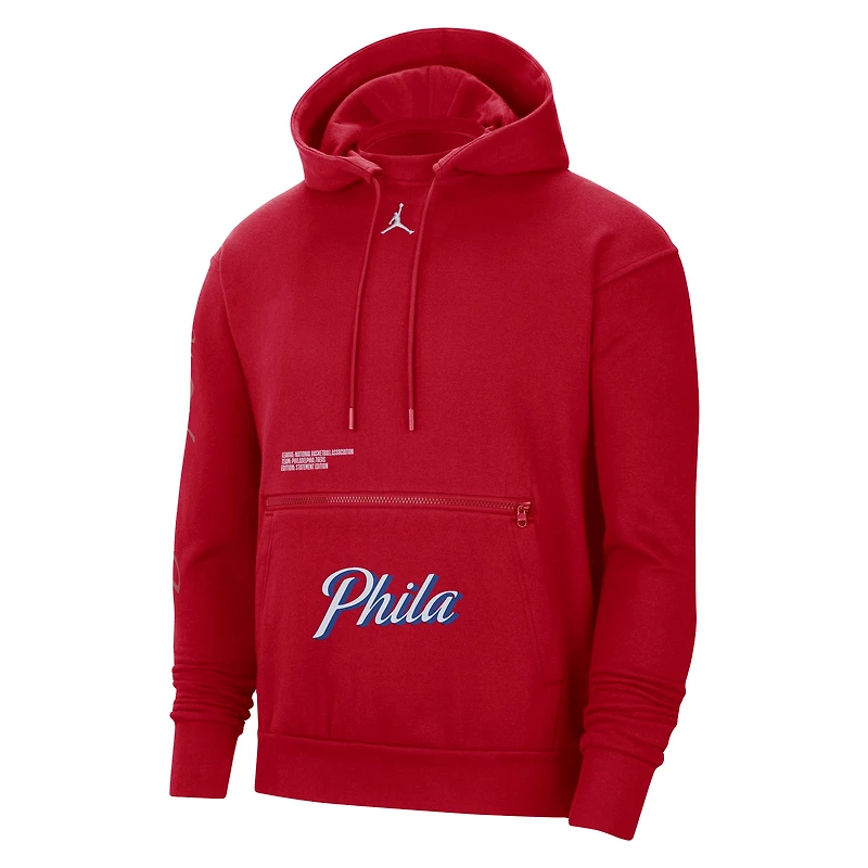 Sweat à capuche Jordan Brand Philadelphia 76ers Courtside Statement Edition rouge pour homme