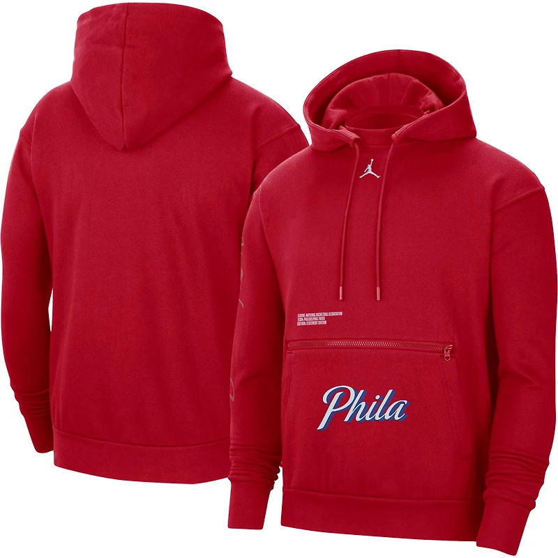 Sweat à capuche Jordan Brand Philadelphia 76ers Courtside Statement Edition rouge pour homme