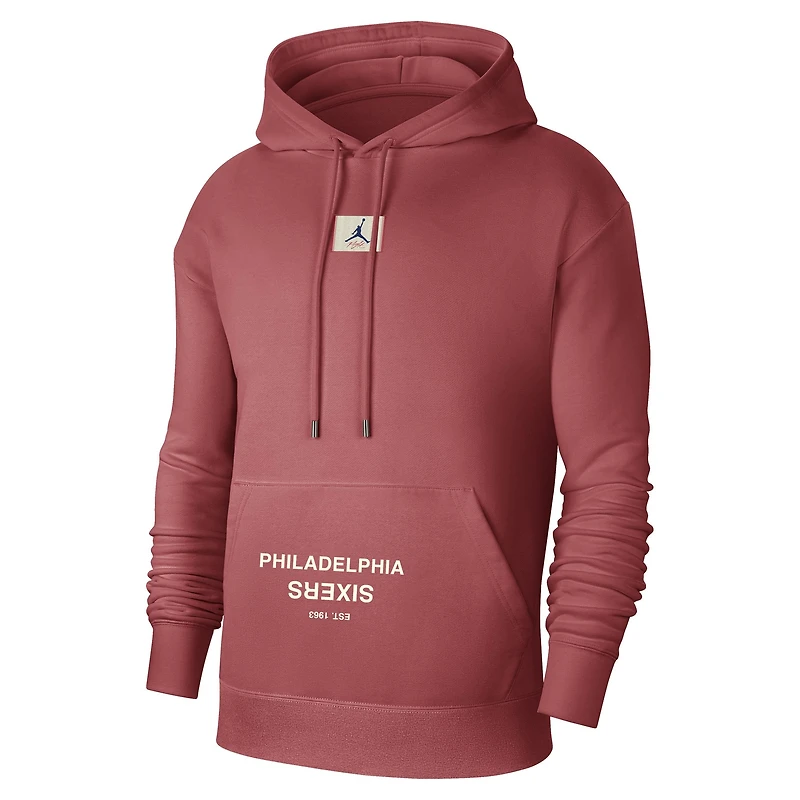 Men's Jordan Brand Red Philadelphia 76ers Courtside Statement Edition Pullover Hoodie