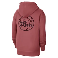 Men's Jordan Brand Red Philadelphia 76ers Courtside Statement Edition Pullover Hoodie