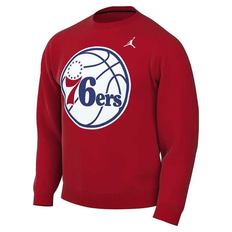 Men's Jordan Brand Red Philadelphia 76ers Statement Edition Sweatshirt