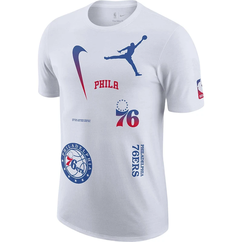 Men's Jordan Brand White Philadelphia 76ers Courtside Statement Edition Max90 T-Shirt