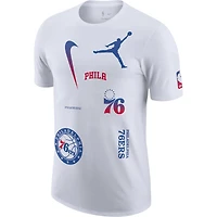 Men's Jordan Brand White Philadelphia 76ers Courtside Statement Edition Max90 T-Shirt