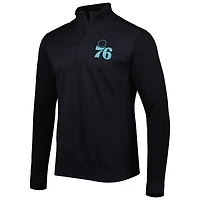 Veste noire Levelwear Philadelphia 76ers Nano Engineered Knit Fabric Quarter-Zip pour homme