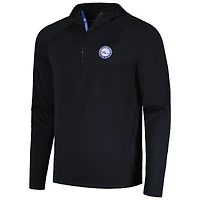 Men's Levelwear  Black Philadelphia 76ers Zander Hoodie Raglan Quarter-Zip Top