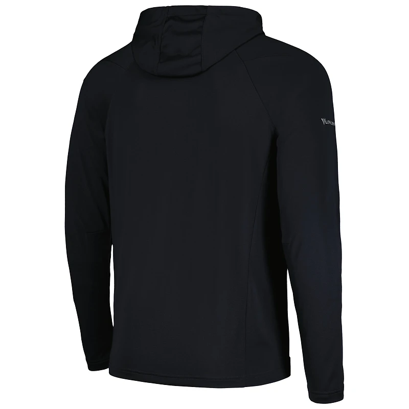 Levelwear pour hommes, noir, Philadelphia 76ers, Zander, sweat à capuche raglan, haut quart de zip