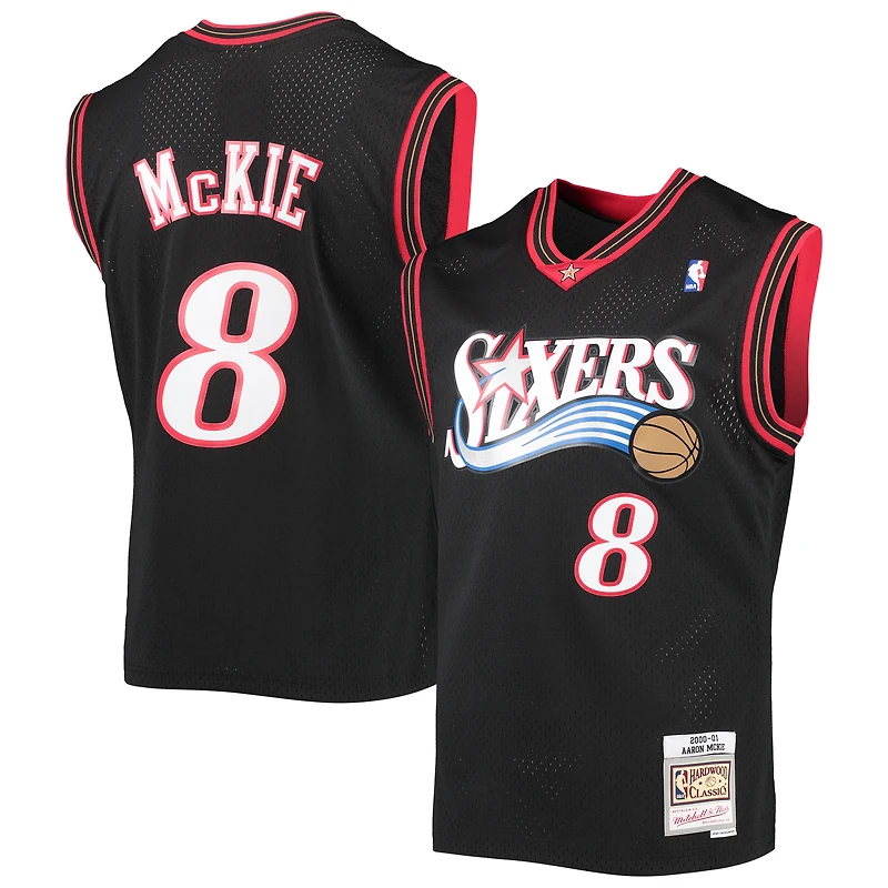 Maillot Swingman Mitchell & Ness Aaron McKie pour hommes, noir, Philadelphia 76ers, Hardwood Classics