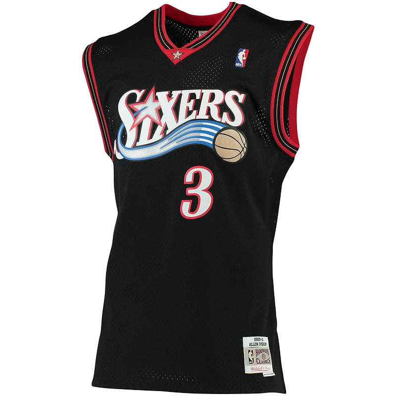 Maillot Mitchell & Ness Allen Iverson Swingman noir Philadelphia 76ers 2000/01 Big Tall Hardwood Classics pour homme