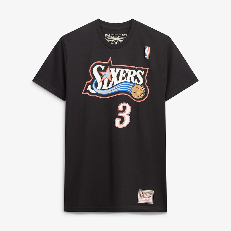 Men's Mitchell & Ness Allen Iverson Royal Philadelphia 76ers Hardwood Classics Name Number Player T-Shirt