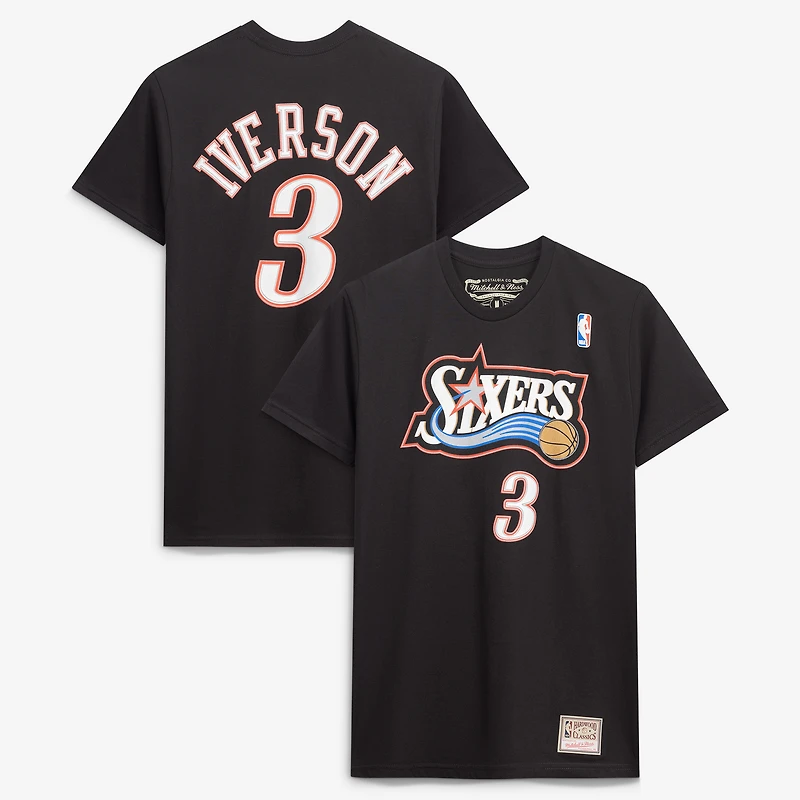 Men's Mitchell & Ness Allen Iverson Royal Philadelphia 76ers Hardwood Classics Name Number Player T-Shirt