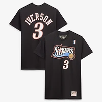 Men's Mitchell & Ness Allen Iverson Royal Philadelphia 76ers Hardwood Classics Name Number Player T-Shirt