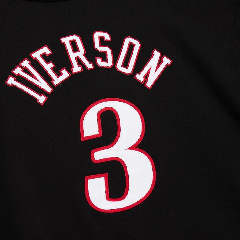 Men's Mitchell & Ness Allen Iverson Black Philadelphia 76ers Name Number Pullover Hoodie