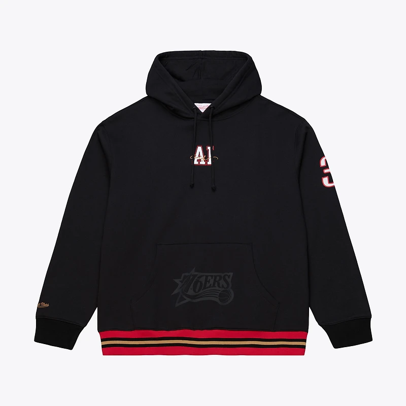 Men's Mitchell & Ness Allen Iverson Black Philadelphia 76ers Playmaker Fleece Hoodie