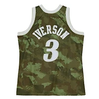 Men's Mitchell & Ness Allen Iverson Green Philadelphia 76ers 1997/98 Hardwood Classics Ghost Camo - Swingman Player Jersey