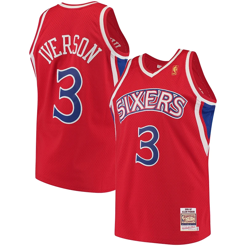 Maillot authentique Mitchell & Ness Allen Iverson Philadelphia 76ers 1996/97 Hardwood Classics pour homme