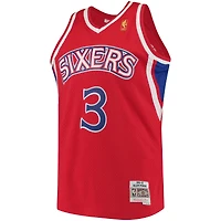 Men's Mitchell & Ness Allen Iverson Red Philadelphia 76ers 1996/97 Hardwood Classics Swingman Jersey