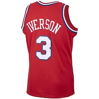 Maillot Mitchell & Ness Allen Iverson rouge pour homme Philadelphia 76ers 2002/03 Hardwood Classics Swingman