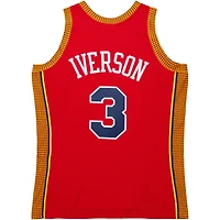 Maillot de joueur Swingman Throwback Mitchell & Ness Allen Iverson rouge Philadelphia 76ers 2004/05 pour hommes