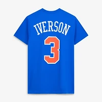 Men's Mitchell & Ness Allen Iverson Royal Philadelphia 76ers Hardwood Classics Name Number Player T-Shirt