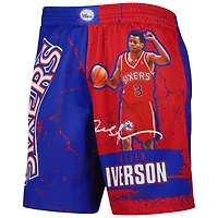 Mitchell & Ness Allen Iverson Royal Philadelphia 76ers Hardwood Classics Player Burst Short