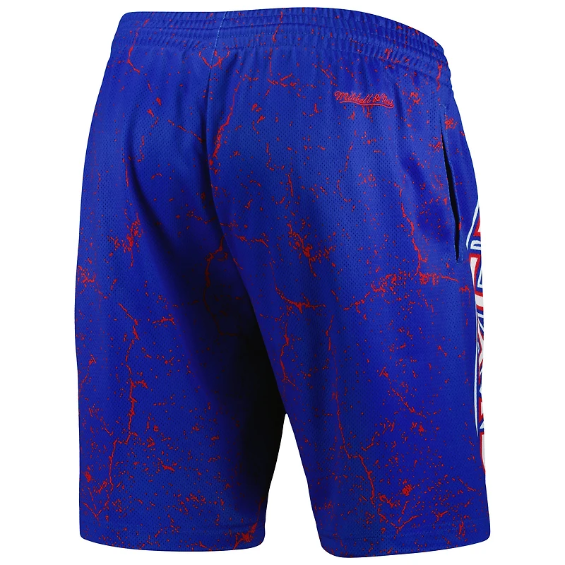 Mitchell & Ness Allen Iverson Royal Philadelphia 76ers Hardwood Classics Player Burst Short