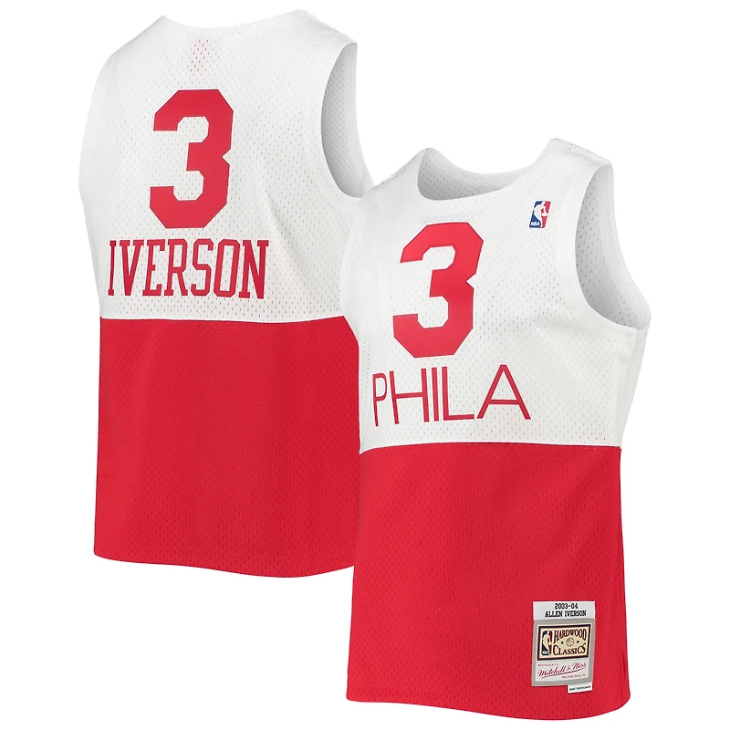 Maillot Swingman Mitchell & Ness Allen Iverson blanc Philadelphia 76ers 2003/2004 Hardwood Classics pour hommes