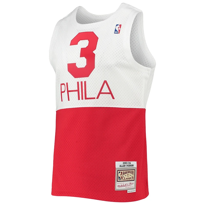 Maillot Swingman Mitchell & Ness Allen Iverson blanc Philadelphia 76ers 2003/2004 Hardwood Classics pour hommes