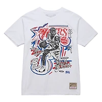 Men's Mitchell & Ness Allen Iverson White Philadelphia 76ers Hardwood Classics Chalked Up T-Shirt