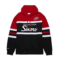 Sweat à capuche Mitchell & Ness pour hommes, noir/rouge, Philadelphia 76ers Head Coach