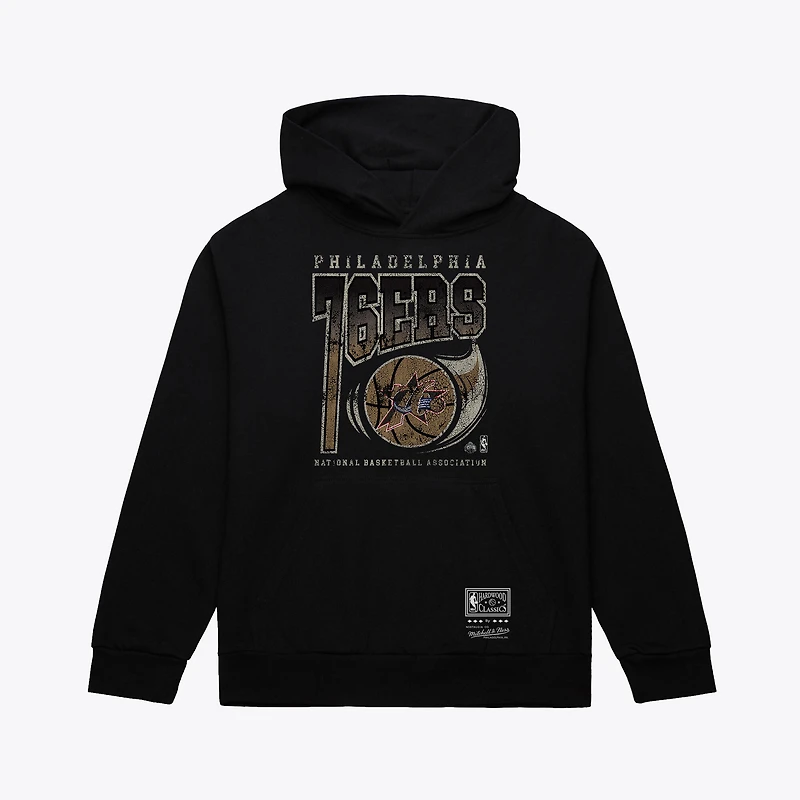 Men's Mitchell & Ness Black Philadelphia 76ers Ball Out Hoodie