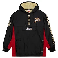 Mitchell & Ness pour hommes Philadelphia 76ers Big Tall Hardwood Classics Team OG 2.0 Anorak Veste coupe-vent à capuche et quart de zip noir