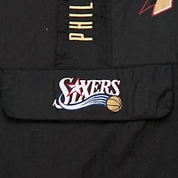 Mitchell & Ness pour hommes Philadelphia 76ers Big Tall Hardwood Classics Team OG 2.0 Anorak Veste coupe-vent à capuche et quart de zip noir