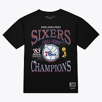 T-shirt Mitchell & Ness noir pour homme, Philadelphia 76ers Champions Era