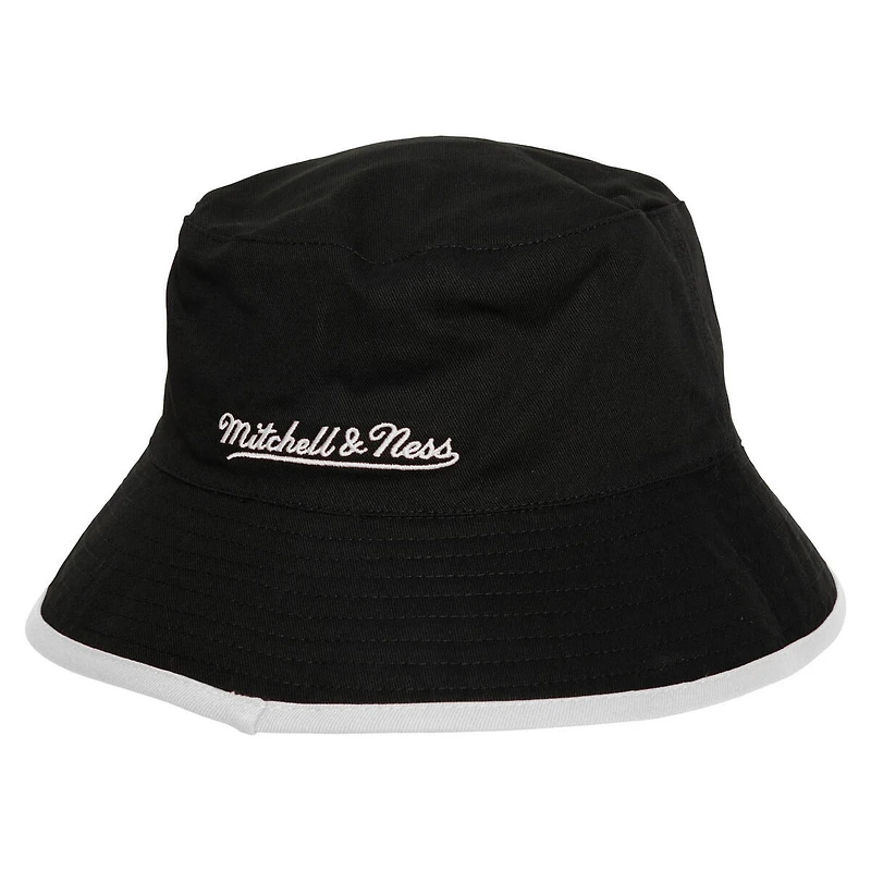 Men's Mitchell & Ness Black Philadelphia 76ers Flip It Reversible Bucket Hat