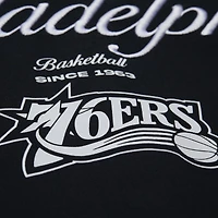 Men's Mitchell & Ness Black Philadelphia 76ers Hardwood Classics Camp Shirt