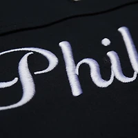 Men's Mitchell & Ness Black Philadelphia 76ers Hardwood Classics Camp Shirt